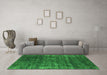 Machine Washable Oriental Green Industrial Area Rugs in a Living Room,, wshurb1018grn