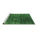 Sideview of Machine Washable Oriental Emerald Green Industrial Area Rugs, wshurb1018emgrn