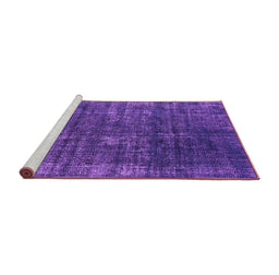 Sideview of Machine Washable Oriental Purple Industrial Area Rugs, wshurb1018pur