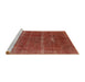 Sideview of Machine Washable Industrial Modern Orange Rug, wshurb1019