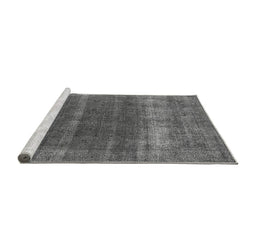 Sideview of Machine Washable Oriental Gray Industrial Rug, wshurb1019gry