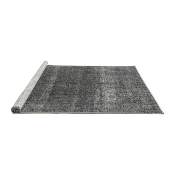 Sideview of Machine Washable Oriental Gray Industrial Rug, wshurb1019gry