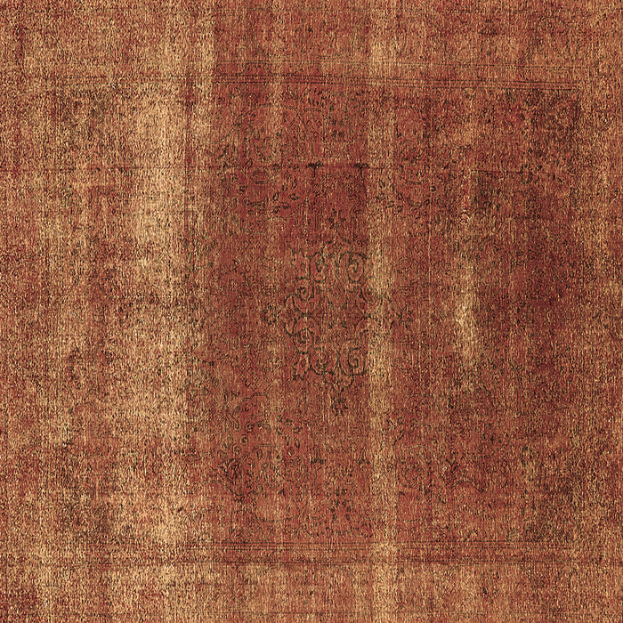 Square Machine Washable Oriental Brown Industrial Rug, wshurb1019brn
