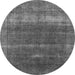 Round Oriental Gray Industrial Rug, urb1019gry