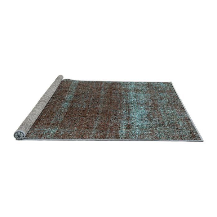 Sideview of Machine Washable Oriental Light Blue Industrial Rug, wshurb1019lblu