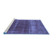 Sideview of Machine Washable Oriental Blue Industrial Rug, wshurb1019blu