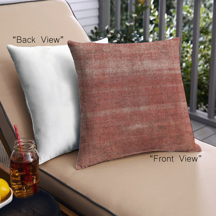 Front View of Mid-Century Modern Urban Square Orange Throw Pillow, 18 inch by 18 inch, pwurb1019