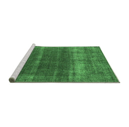 Sideview of Machine Washable Oriental Emerald Green Industrial Area Rugs, wshurb1019emgrn
