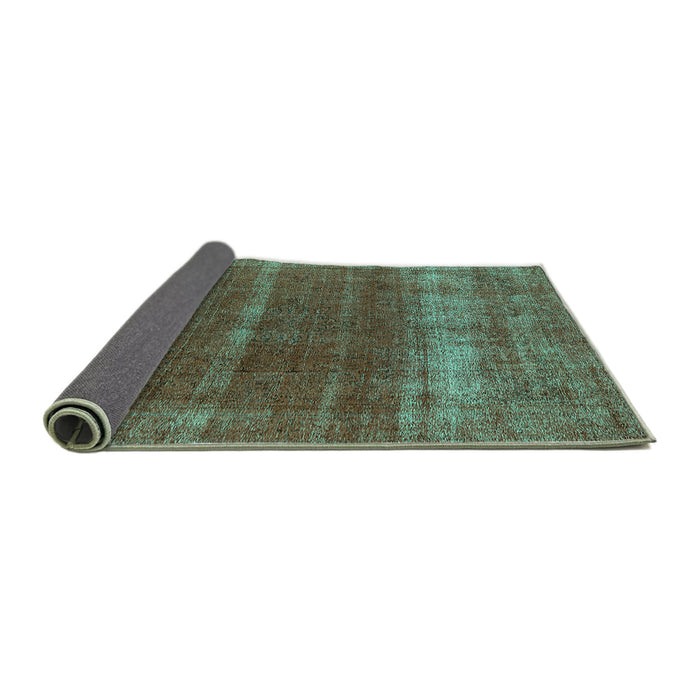 Sideview of Oriental Turquoise Industrial Rug, urb1019turq
