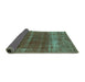 Sideview of Oriental Turquoise Industrial Rug, urb1019turq