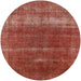 Round Mid-Century Modern Orange Oriental Rug, urb1019