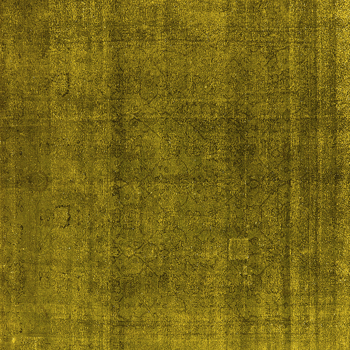 Square Machine Washable Oriental Yellow Industrial Rug, wshurb1020yw
