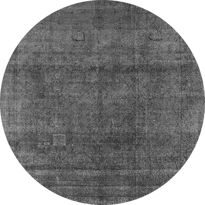 Round Machine Washable Oriental Gray Industrial Rug, wshurb1020gry