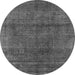 Round Machine Washable Oriental Gray Industrial Rug, wshurb1020gry