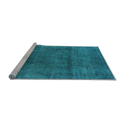 Sideview of Machine Washable Oriental Light Blue Industrial Rug, wshurb1020lblu