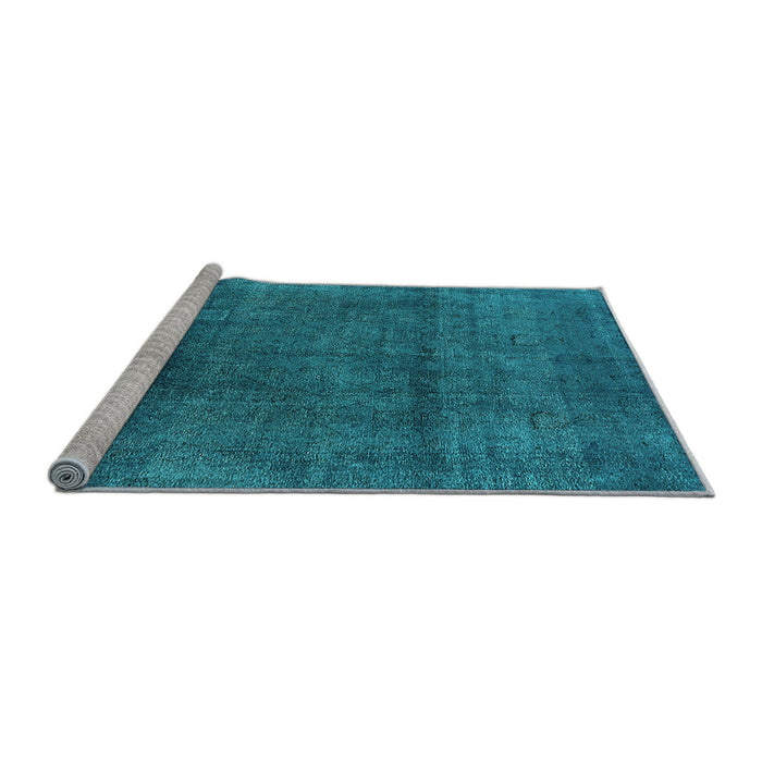 Sideview of Machine Washable Oriental Light Blue Industrial Rug, wshurb1020lblu