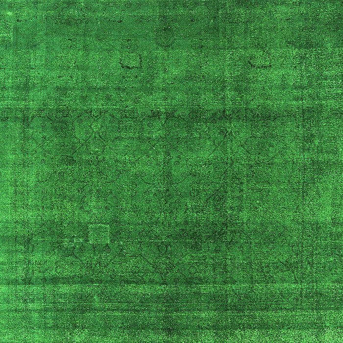 Square Oriental Green Industrial Rug, urb1020grn