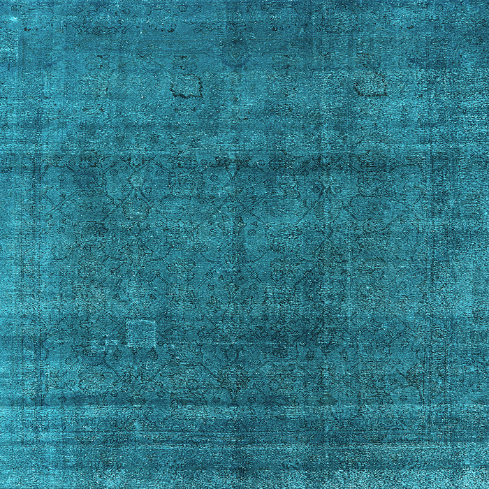 Square Machine Washable Oriental Light Blue Industrial Rug, wshurb1020lblu