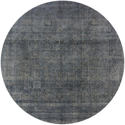 Round Mid-Century Modern Gray Oriental Rug, urb1020