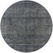 Round Mid-Century Modern Gray Oriental Rug, urb1020