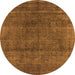 Round Oriental Orange Industrial Rug, urb1020org