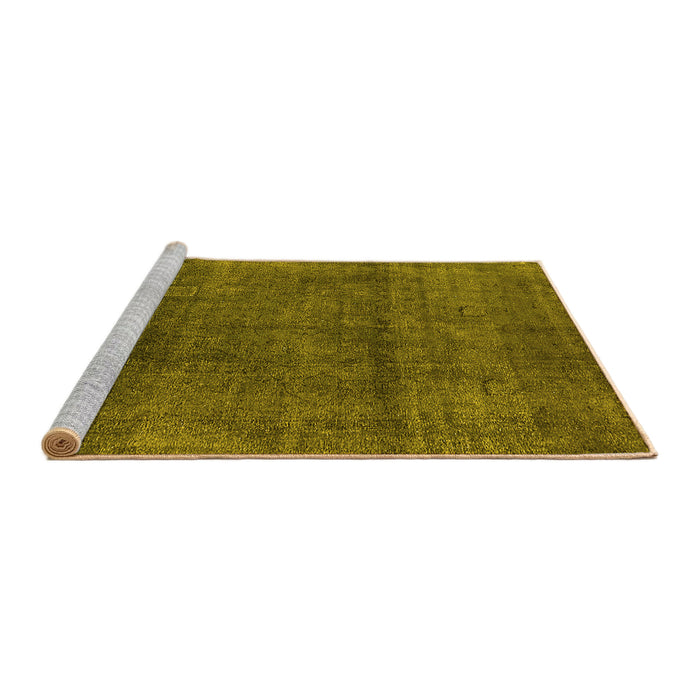 Sideview of Machine Washable Oriental Yellow Industrial Rug, wshurb1020yw
