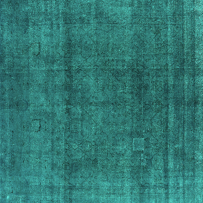 Square Machine Washable Oriental Turquoise Industrial Area Rugs, wshurb1020turq
