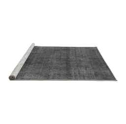 Sideview of Machine Washable Oriental Gray Industrial Rug, wshurb1020gry