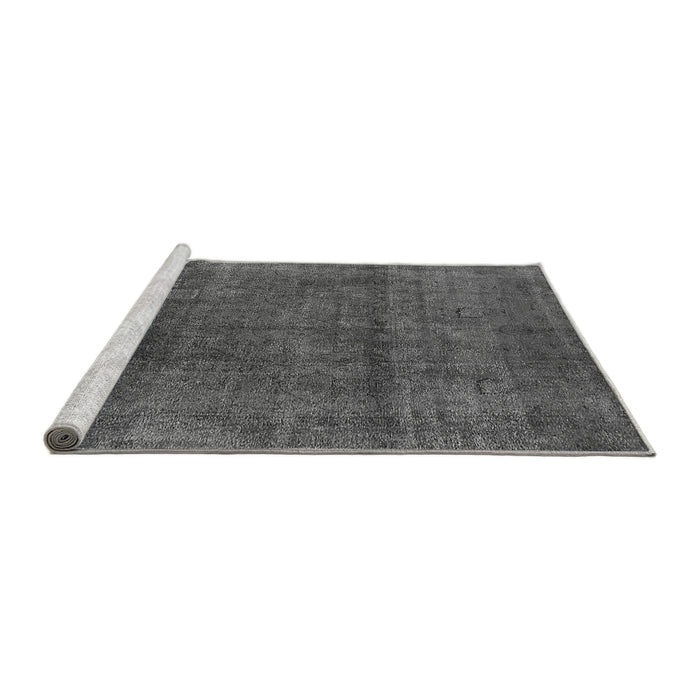 Sideview of Machine Washable Oriental Gray Industrial Rug, wshurb1020gry