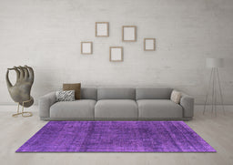 Machine Washable Oriental Purple Industrial Area Rugs in a Living Room, wshurb1020pur