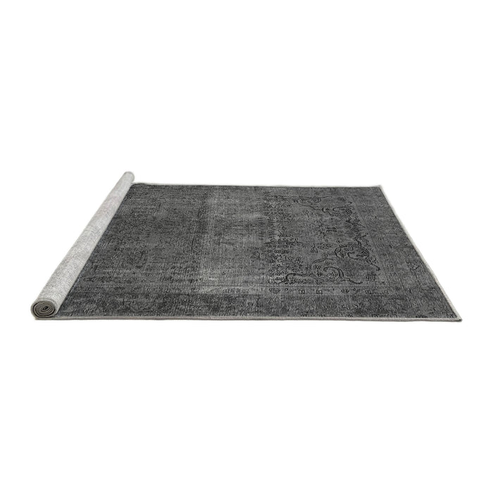 Sideview of Machine Washable Oriental Gray Traditional Rug, wshurb1021gry