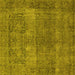 Square Oriental Yellow Traditional Rug, urb1021yw