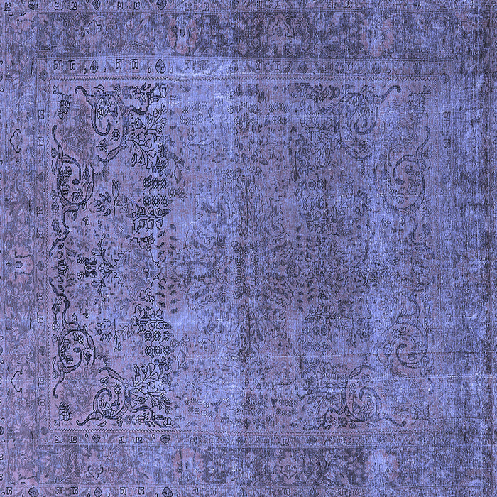 Square Machine Washable Oriental Blue Traditional Rug, wshurb1021blu