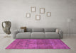 Machine Washable Oriental Purple Traditional Area Rugs in a Living Room, wshurb1021pur