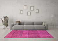 Machine Washable Oriental Pink Traditional Rug, wshurb1021pnk