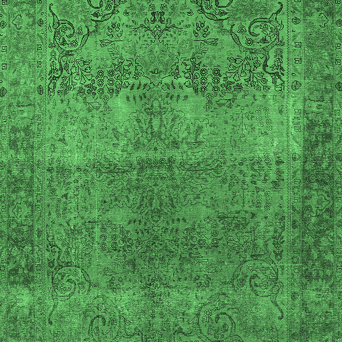 Machine Washable Oriental Emerald Green Traditional Area Rugs, wshurb1021emgrn