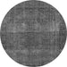 Round Oriental Gray Traditional Rug, urb1021gry