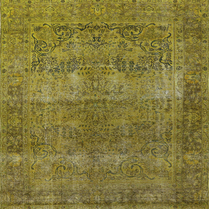 Square Mid-Century Modern Brown Oriental Rug, urb1021