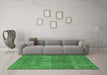 Machine Washable Oriental Emerald Green Traditional Area Rugs in a Living Room,, wshurb1021emgrn