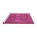 Sideview of Machine Washable Oriental Pink Traditional Rug, wshurb1021pnk