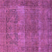 Square Machine Washable Oriental Purple Traditional Area Rugs, wshurb1021pur