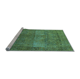 Sideview of Machine Washable Oriental Light Blue Traditional Rug, wshurb1021lblu