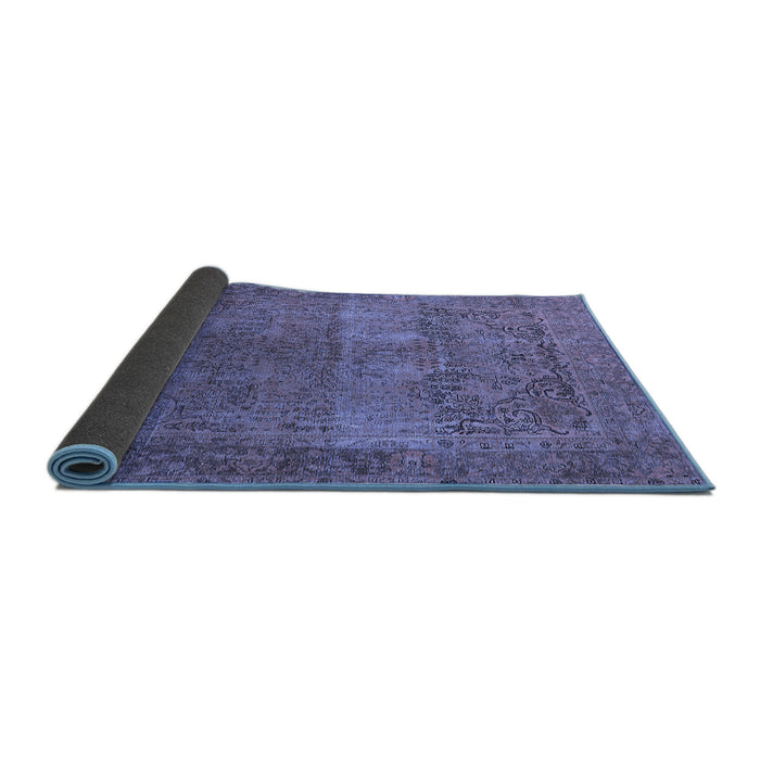 Sideview of Oriental Blue Traditional Rug, urb1021blu