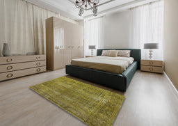 Mid-Century Modern Brown Oriental Rug in a Bedroom, urb1021