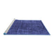 Sideview of Machine Washable Oriental Blue Industrial Rug, wshurb1022blu