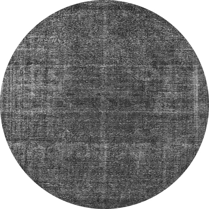 Round Oriental Gray Industrial Rug, urb1022gry
