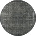 Round Machine Washable Industrial Modern Granite Gray Rug, wshurb1022