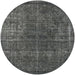 Round Mid-Century Modern Granite Gray Oriental Rug, urb1022