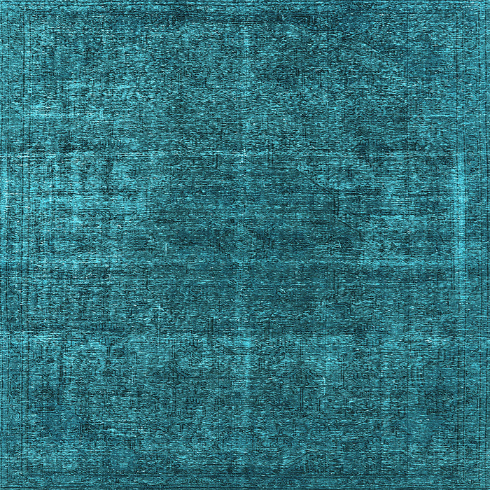 Square Machine Washable Oriental Light Blue Industrial Rug, wshurb1022lblu
