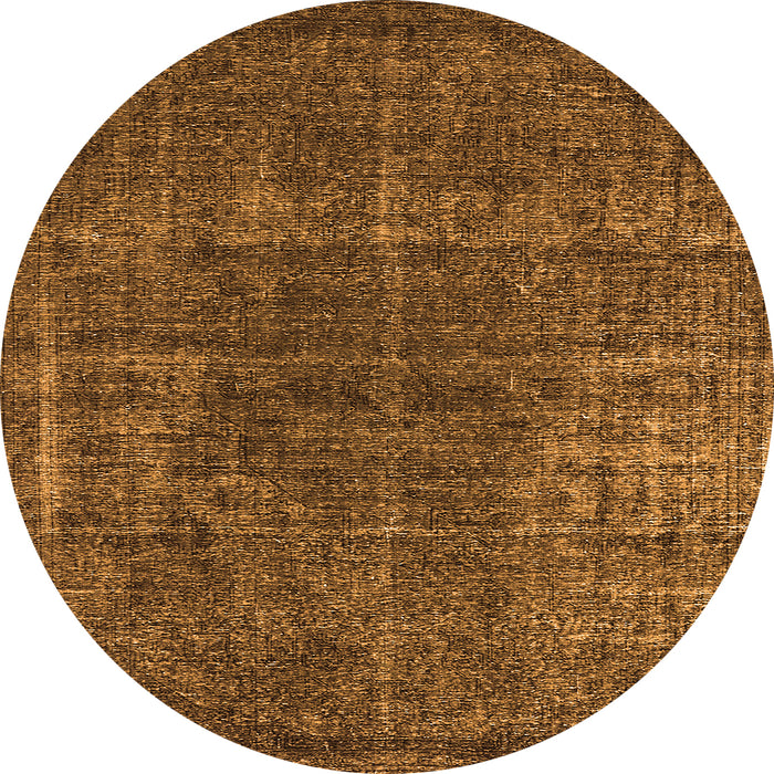 Round Oriental Orange Industrial Rug, urb1022org